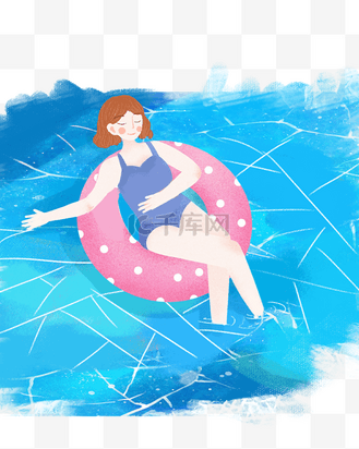 夏天暑假夏日清凉游泳素材