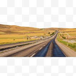 蜿蜒的路卡通图片_美丽的公路和麦田