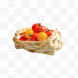 西红柿黄色图片_一筐美味的彩色小西红柿
