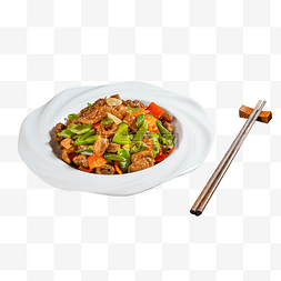 爆炒肥肠干煸肥肠筷子