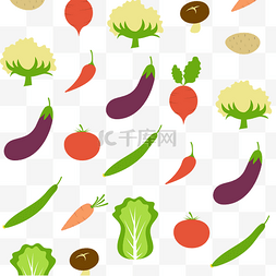 蔬菜集合图片_扁平风蔬菜集合