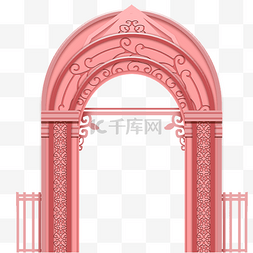 纹理建筑图片_红色拱门建筑