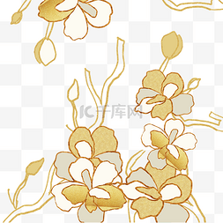 金色花朵印花底纹