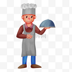 厨师帽手绘图片_劳动节厨师插画手绘