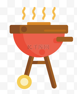 卡通红色烧烤炉子