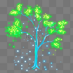 光感彩色荧光唯美大树