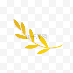 黄色的枝叶图片_长长的枝叶免抠图