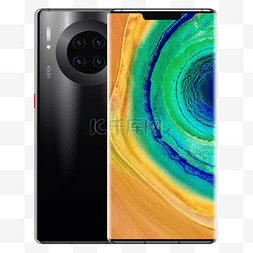 one手机图片_华为手机HUAWEIMate30Pro黑色正反面