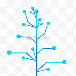 矢量科技树图片_蓝色渐变矢量科技树