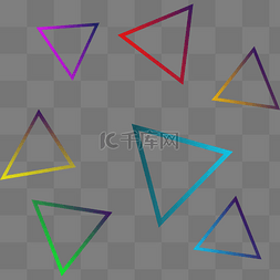 矢量渐变色彩色三角形