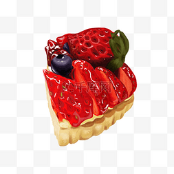 草莓蓝莓蛋糕素材