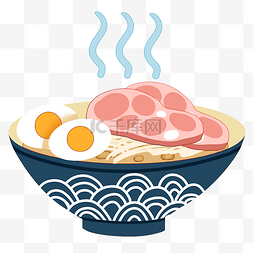 鸡蛋图片_美味鸡蛋牛肉面插画