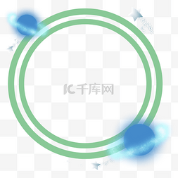 圆环星球图片_绿色圆环边框