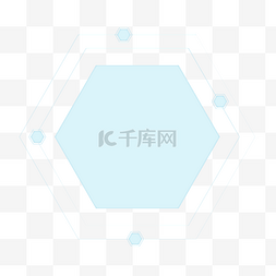 同心跟党走图片_浅蓝色同心六边形矢量几何边框