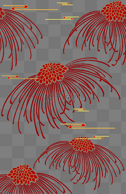 红色过年春节装饰花纹