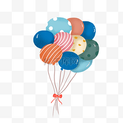 卡通生日彩色气球图片_儿童节节日装饰素材