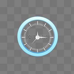 清新立体蓝色图片_C4D立体小清新镂空钟表挂钟