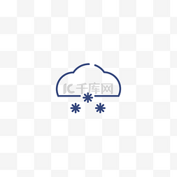 线性云朵图标图片_多雪天气简约图标