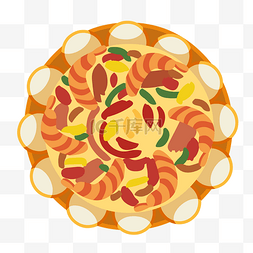 黄金榴莲披萨图片_西餐海鲜至尊芝心披萨
