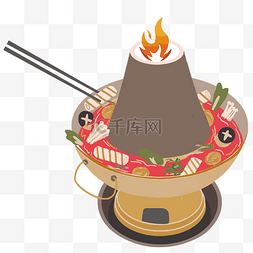 火锅食物素材图片_铜锅火锅食物