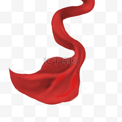 飘带绸带绸缎丝带红色绸带漂浮