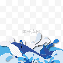 手绘鲨鱼图片_蓝色系创意感手绘海洋边框