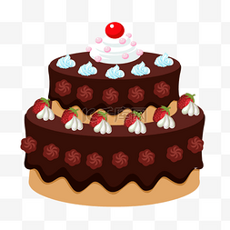 手绘蛋糕甜品图片_蛋糕巧克力奶油草莓