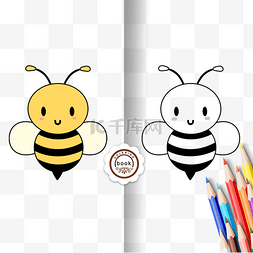 honeybee clipart black and white 可爱蜜蜂