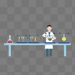 医生矢量扁平化图片_扁平化医疗化学医生生物研究人员