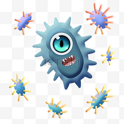 大肠杆菌结构简图图片_绿色大眼睛尖牙细菌