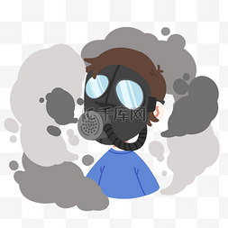 大气污染图片图片_黑色防毒面具