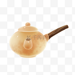 黄色花纹茶壶