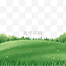 手绘边框素材素材图片_草地草坪小草绿色环保底部边框绿