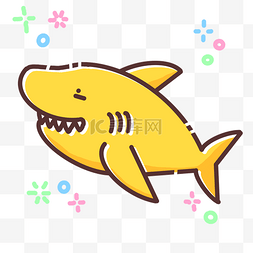 凶猛黄色海洋鲨鱼