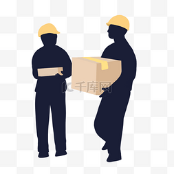 搬砖的工人图片_卡通人物带黄帽子的工人