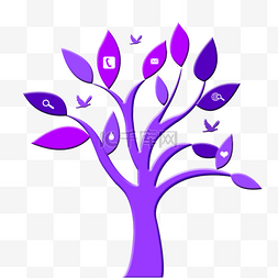 创意紫色树状图