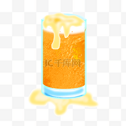 免扣卡通手绘橙色饮料