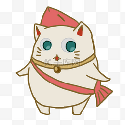 日本小鱼招财猫插画
