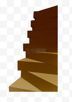 创意楼梯装饰图片_黄色的楼梯装饰插画