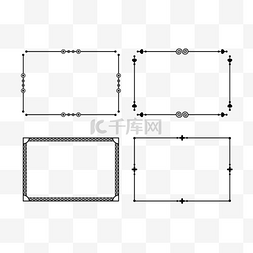 简约欧式黑色边框图片_黑色矩形书法框