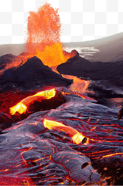 冰山与火山图片_火山岩浆喷发爆发