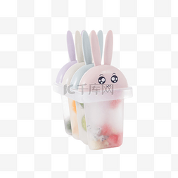 冰激凌冰块图片_冰块兔子模型可爱