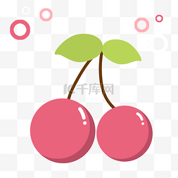 樱桃水果卡通图片_夏日卡通樱桃水果贴纸