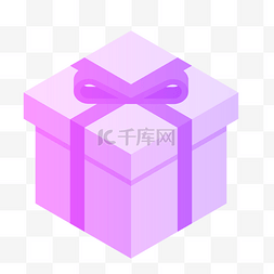 卡通紫色的礼盒