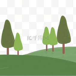 林图片图片_绿色小树林分界线