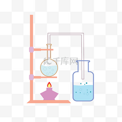 化学实验器材插画图片_实验器材蒸馏插画