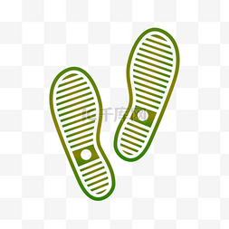 绿色脚印鞋印