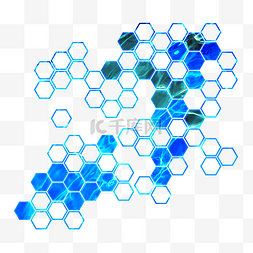 科技蜂巢图片_蓝色科技蜂窝