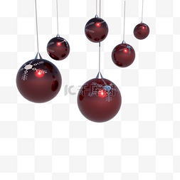 红色圣诞吊球矢量图