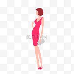 时尚女性红色衣服